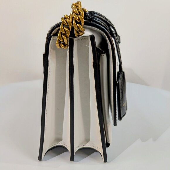 Yves Saint Laurent (YSL) Sunset Black and White Calfskin Shoulder Bag - Picture 8 of 16